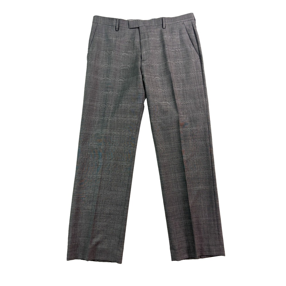 NEW Banana Republic 38x32 Gray Plaid Dress Suit Pants Tailored Slim Fit Wool